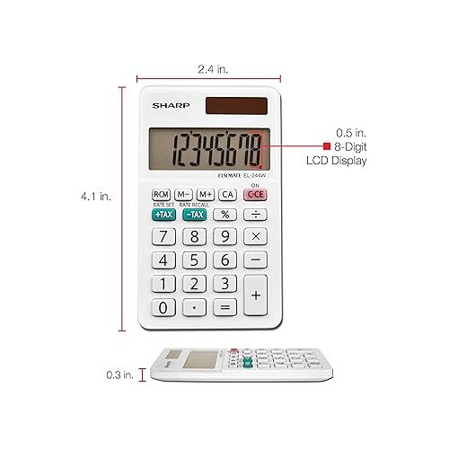  Sharp EL-244WB Business Calculator, White 2.125, 2.38 x 4.06 x 0.31 inches