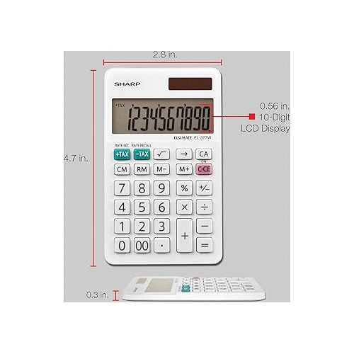  Sharp EL-377WB Business Calculator, White 2.75