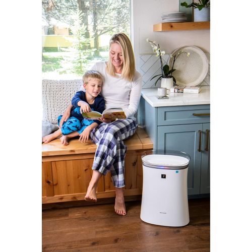  SHARP FPK50UW Air Purifier with Plasmacluster Ion Technology for Medium-Sized Rooms, Bedroom or Office. True HEPA Filter for Dust, Smoke, Pollen, and Pet Dander may last up-to 2 Ye