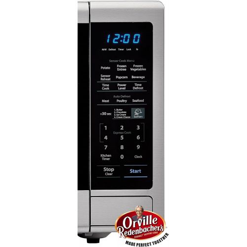  SHARP Carousel 1.4 Cu. Ft. 1000W Countertop Microwave Oven with Orville Redenbacher’s Popcorn Preset (ISTA 6 Packaging), Cubic Foot, Stainless Steel