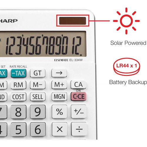  [아마존베스트]Sharp EL-334WB Business Calculator, White 4.0