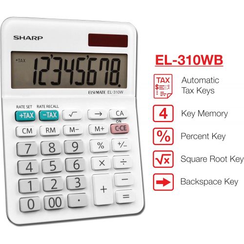  [아마존베스트]Sharp EL-310WB Calculator, White 3.125, 3.38 x 4.75 x 1.0 inches