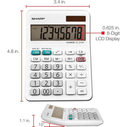  [아마존베스트]Sharp EL-310WB Calculator, White 3.125, 3.38 x 4.75 x 1.0 inches