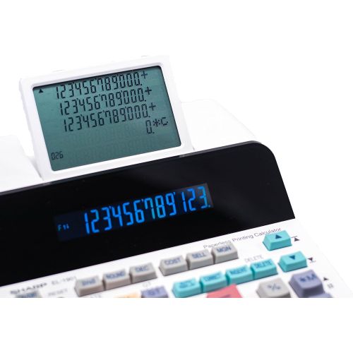  [아마존베스트]Sharp EL-1901 Paperless Printing Calculator with Check and Correct, 12-Digit LCD Primary Display, Functions the Same as a Printing Calculator/Adding Machine with Scrolling LCD Disp