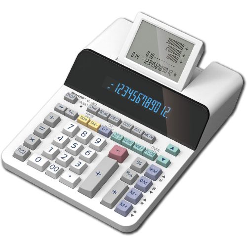  [아마존베스트]Sharp EL-1901 Paperless Printing Calculator with Check and Correct, 12-Digit LCD Primary Display, Functions the Same as a Printing Calculator/Adding Machine with Scrolling LCD Disp