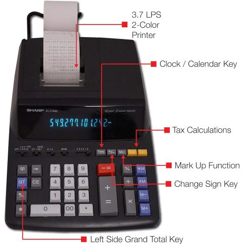  [아마존베스트]Sharp Calculators Sharp EL2196BL Standard Function Calculator,White