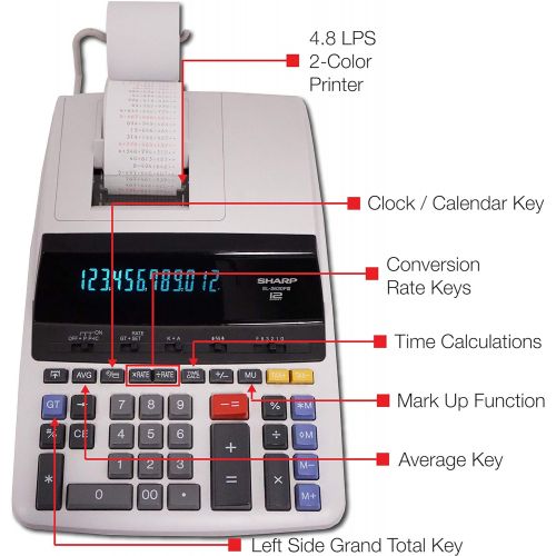  [아마존베스트]Sharp Electronics Standard Function Calculator (EL2630PIII), White, 8 7/8 x 12 7/8