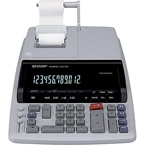  [아마존베스트]Sharp QS2770H QS-2770H Two-Color Ribbon Printing Calculator Black/Red Print 4.8 Lines/Sec