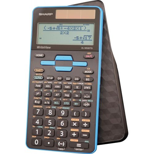  [아마존베스트]Sharp Calculators EL-W535TGBBL 16-Digit Scientific Calculator with WriteView, 4 Line Display, Battery and Solar Hybrid Powered LCD Display, Black & Blue, Black, Blue, 6.4 x 3.1 x 0