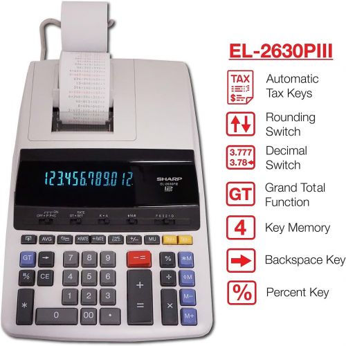  SHREL2630PIII - Sharp EL2630PIII Microban Print Display Calculator
