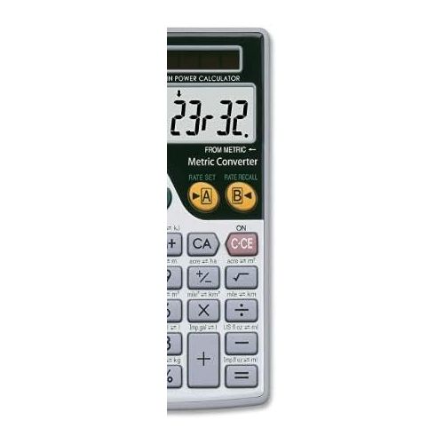  Sharp EL344RB 10-Digit Calculator with Punctuation, Metric Converter, Solar Powered LCD Display, Small Pocket Calculator for Students and Professionals