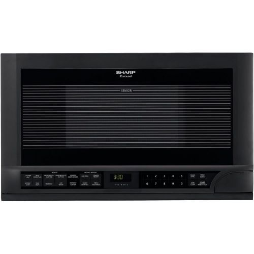  Sharp 1.5 Cubic Foot 1100 Watt Over-the-Counter Microwave Oven (Black)