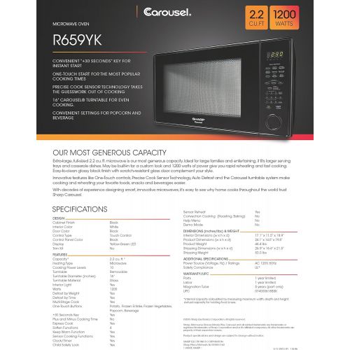  Sharp Countertop Microwave Oven ZR651ZS 2.2 cu. ft. 1200W Stainless Steel with Sensor Cooking