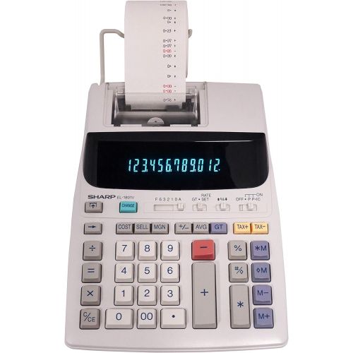  Sharp EL-1801V Two-Color Printing Calculator 2.1 Lines/Sec 4 Black/Red