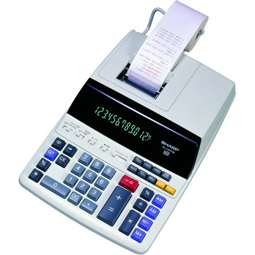  Sharp EL-1197PIII Heavy Duty Color Printing Calculator with Clock and Calendar