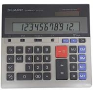Sharp QS-2130 12-Digit Commercial Desktop Calculator with Kickstand, Arithmetic Logic, Battery and Solar Hybrid Powered LCD Display, Great For Home and Office Use,Gray and Black