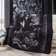 Sharper Glory Ride or Die Motorcycle Biker Babe Luxury Royal Plush Blanket