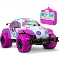 [아마존 핫딜]  [아마존핫딜]Sharper Image SHARPER IMAGE Pixie Cruiser Pink and Purple RC Remote Control Car Toy for Girls with Off-Road Grip Tires; Princess Style Big Buggy Crawler w/Flowers Design and Shocks, Race Up to 5