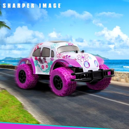  [아마존 핫딜]  [아마존핫딜]Sharper Image SHARPER IMAGE Pixie Cruiser Pink and Purple RC Remote Control Car Toy for Girls with Off-Road Grip Tires; Princess Style Big Buggy Crawler w/Flowers Design and Shocks, Race Up to 5