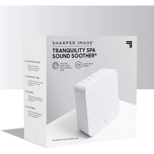  SHARPER IMAGE Ultimate Sleep White Noise Sound Machine for Adults and Baby, Portable Relaxing Music and Nature Sounds Therapy, Aids Sleeping, Stress and Anxiety Relief, with USB Co