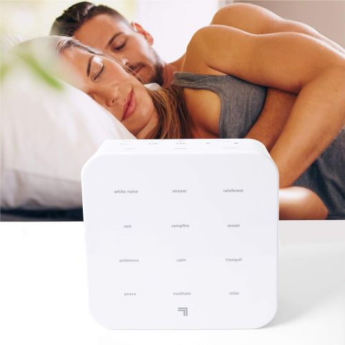  SHARPER IMAGE Ultimate Sleep White Noise Sound Machine for Adults and Baby, Portable Relaxing Music and Nature Sounds Therapy, Aids Sleeping, Stress and Anxiety Relief, with USB Co