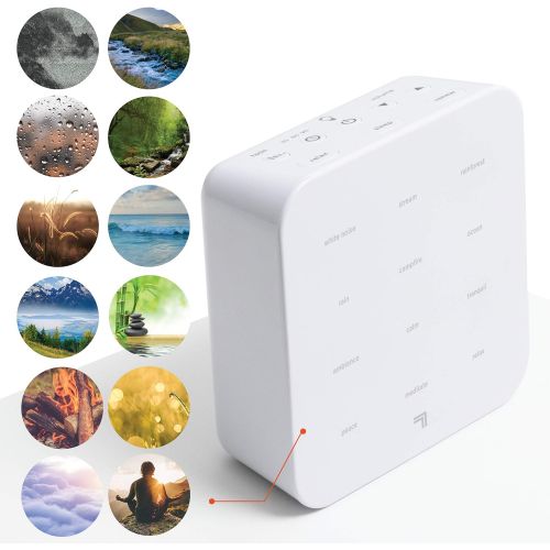  SHARPER IMAGE Ultimate Sleep White Noise Sound Machine for Adults and Baby, Portable Relaxing Music and Nature Sounds Therapy, Aids Sleeping, Stress and Anxiety Relief, with USB Co