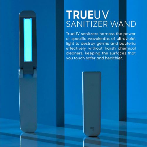  SHARPER IMAGE TrueUV Light Sanitizer, Portable and Foldable Ultraviolet Sanitizing Light, Clean Phones Keyboard Kids Toys, No Residue or Surface Damage