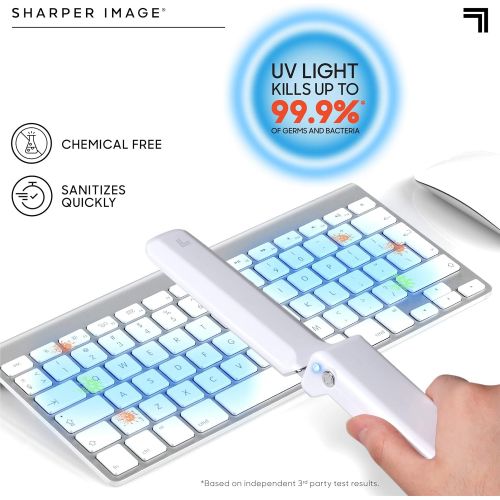  SHARPER IMAGE TrueUV Light Sanitizer, Portable and Foldable Ultraviolet Sanitizing Light, Clean Phones Keyboard Kids Toys, No Residue or Surface Damage