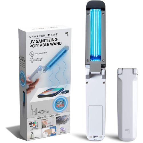  SHARPER IMAGE TrueUV Light Sanitizer, Portable and Foldable Ultraviolet Sanitizing Light, Clean Phones Keyboard Kids Toys, No Residue or Surface Damage