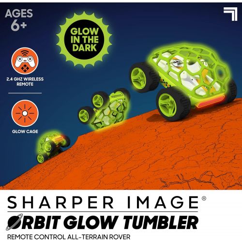  SHARPER IMAGE Orbit Tumbler, 2.4 GHz Glow-in-The-Dark All-Terrain Rover
