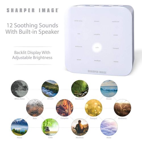  Sharper Image SHARPER IMAGE Ultimate Sleep Sound Machine for Adults & Kids, Soothing Musical Machine for Stress & Anxiety Relief, Promotes Healthy Sleeping Pattern with Relaxing White Noises