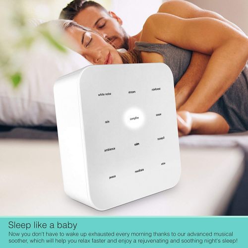  Sharper Image SHARPER IMAGE Ultimate Sleep Sound Machine for Adults & Kids, Soothing Musical Machine for Stress & Anxiety Relief, Promotes Healthy Sleeping Pattern with Relaxing White Noises