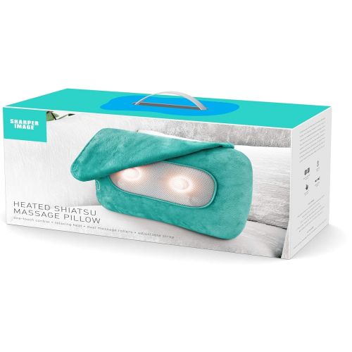  Sharper Image SMG1205AQ Heated Shiatsu Massage Pillow (Aqua)