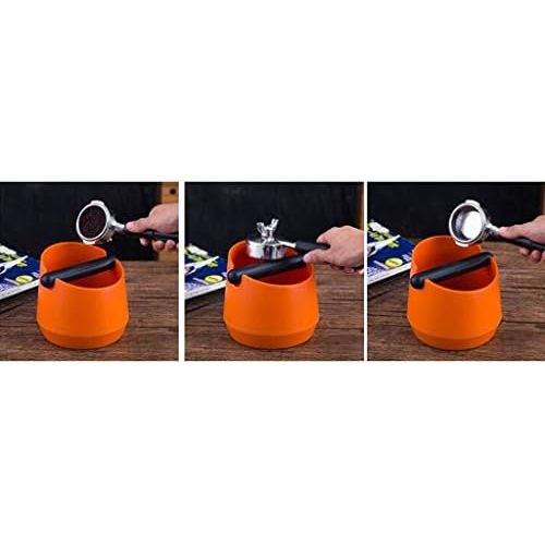  Sharplace Abschlagbehalter Abschlagkasten Knockbox aus ABS - Kaffeesatzbehalter Tresterbehalter Abschlagbox Abklopfbehalter - Orange, 14.8cm