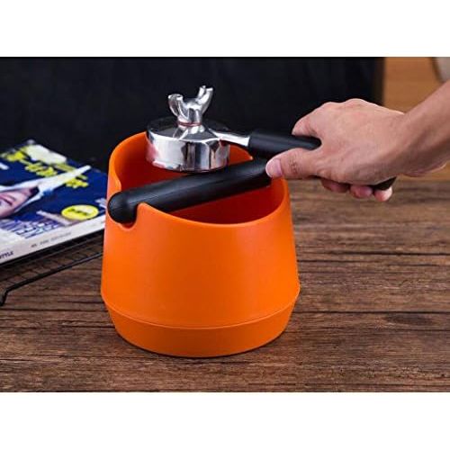  Sharplace Abschlagbehalter Abschlagkasten Knockbox aus ABS - Kaffeesatzbehalter Tresterbehalter Abschlagbox Abklopfbehalter - Orange, 14.8cm