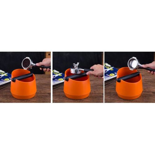 Sharplace Abschlagbehalter Abschlagkasten Knockbox aus ABS - Kaffeesatzbehalter Tresterbehalter Abschlagbox Abklopfbehalter - Orange, 14.8cm