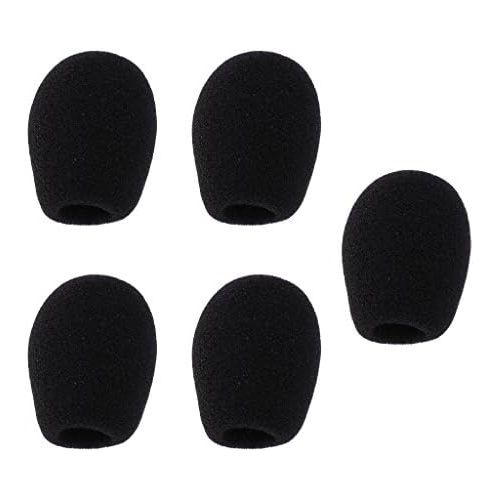  [아마존베스트]Sharprepublic 5 Piece Conference Microphone Sponge Windscreen Windscreen Muffs Mic Accessories Black