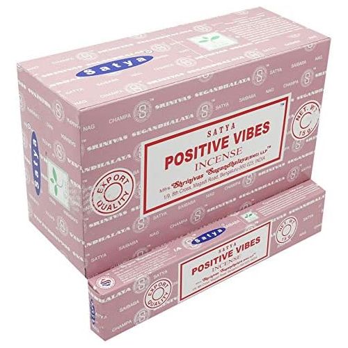  인센스스틱 Sharvgun Satya Positive Vibes Fragrance Incense Stick Pack of 12 Aggarbatti Home Scent Fragrance Aromatherapy 15G X 12 Pack (180G)