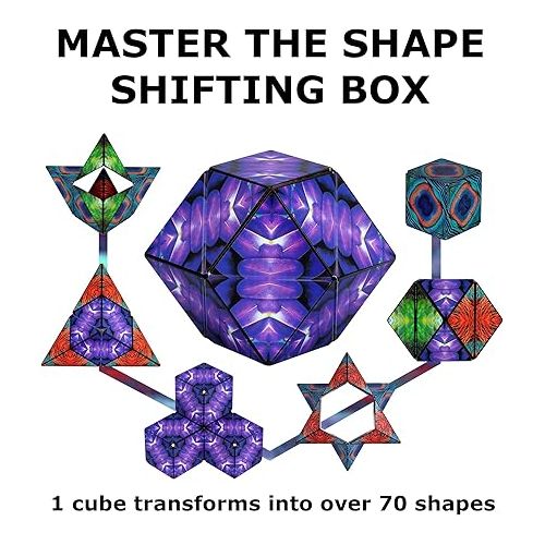  SHASHIBO Shape Shifting Box - Award-Winning, Patented Fidget Cube w/ 36 Rare Earth Magnets - Transforms Into Over 70 Shapes, Download Fun in Motion Toys Mobile App (Original Series - Wings)