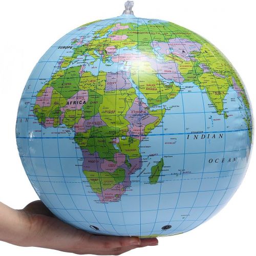  [아마존베스트]SHATCHI Inflatable World Globe Earth Map Geography Teacher Aid Ball Toy Gift 40 cm