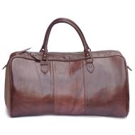 Shaurya Handmade Genuine Leather Duffle Bag or Travelling Bag, Size Length 21 Inch, Brown