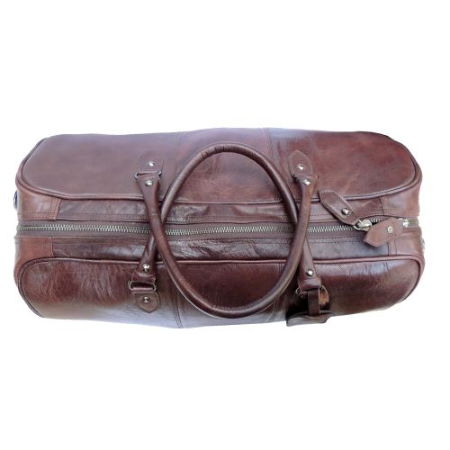  Shaurya Handmade Genuine Leather Duffle Bag or Travelling Bag, Size Length 21 Inch, Brown