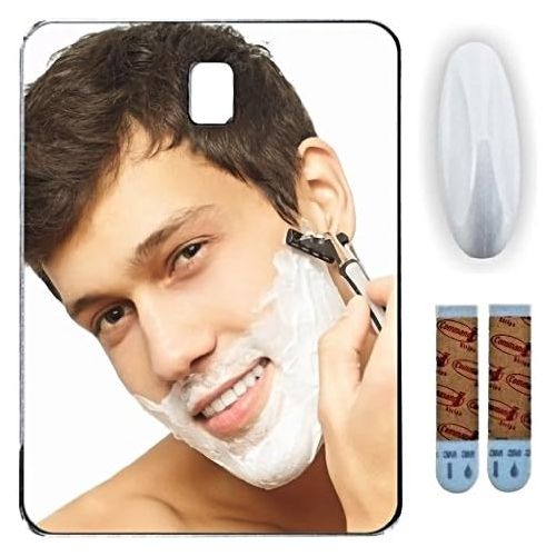  Shave Pal Fog Free Shower Mirror ~ Large Size Premium Fogless for No Fog Shaving ~ Anti Fog Mirror Includes 3M Command Hook for Bath ~ Wont Fall ~ Surface Safe Hanging ~ Movable