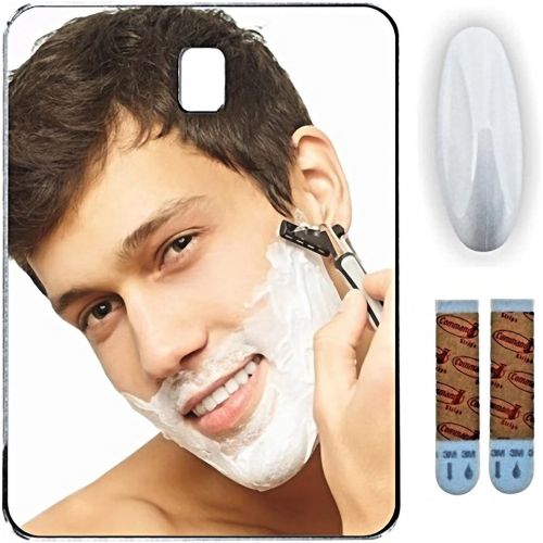  Shave Pal Fog Free Shower Mirror ~ Large Size Premium Fogless for No Fog Shaving ~ Anti Fog Mirror Includes 3M Command Hook for Bath ~ Wont Fall ~ Surface Safe Hanging ~ Movable