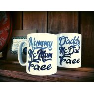 /ShawPrintStudio Mummy McMum Face Daddy McDad Face,new parents, baby, couples mug set, Christmas gift, 10oz mugs dishwasher safe