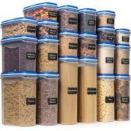 [아마존 핫딜]  [아마존핫딜]LARGEST Set of 40 Pc Food Storage Containers (20 Container Set) Shazo Airtight Dry Food Space saver w/Innovative Dual Utility Interchangeable Lid, FREE 14 pc Measuring Cups/Spoons