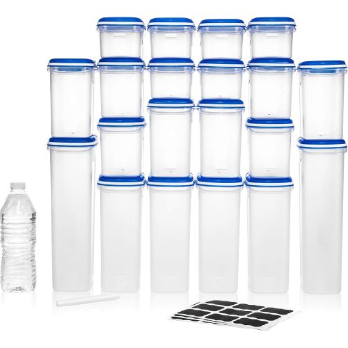  [아마존 핫딜]  [아마존핫딜]LARGEST Set of 40 Pc Food Storage Containers (20 Container Set) Shazo Airtight Dry Food Space saver w/Innovative Dual Utility Interchangeable Lid, FREE 14 pc Measuring Cups/Spoons