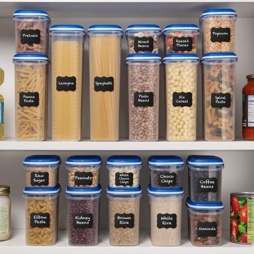  [아마존 핫딜]  [아마존핫딜]LARGEST Set of 40 Pc Food Storage Containers (20 Container Set) Shazo Airtight Dry Food Space saver w/Innovative Dual Utility Interchangeable Lid, FREE 14 pc Measuring Cups/Spoons