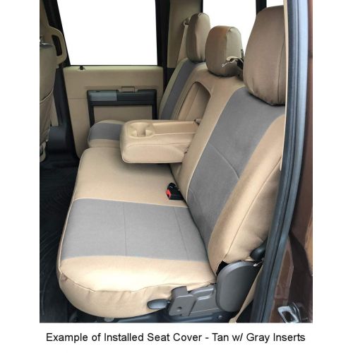  Shear Comfort Rear SEAT: ShearComfort Custom Waterproof Cordura Seat Covers for Toyota Tacoma (2016-2019) in Burgundy for 40/60 Split Back and Bottom w/ 3 Adjustable Headrests