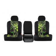 Shear Comfort Rear SEAT: ShearComfort Custom Moon Shine Seat Covers for Dodge Ram Pickup Mega Cab (2006-2018) in Toxic Camo Sport for 40/60 Split Back and Bottom w/Pullout Arm and 3 Adjustable H